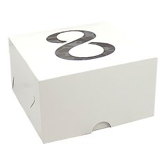 Коробка на 4 капкейка "Цифра 8" белая НКУ-16-П-Восемь
