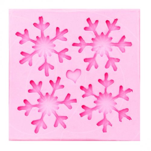 Молд силиконовый "Снежинки" 4 шт 3624604, M-132, m-132