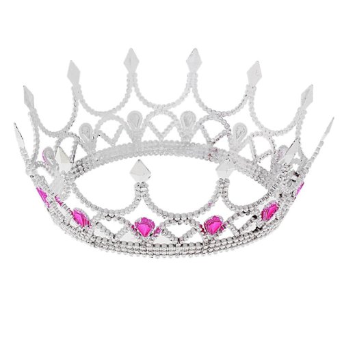 Топпер декоративный "Корона с камнями" Серебро/Фиолетовый 16 см 319559