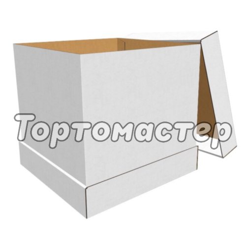 Коробка для торта белая 35х35х45 см 