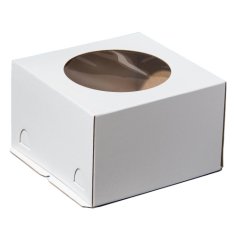 Коробка для торта белая с окном ForGenika 30х30х19 см ForG STANDARD W 300*300*190 S