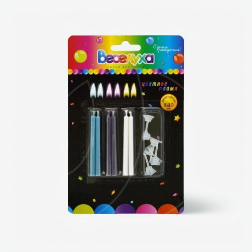 Свечи декоративные "Голубой, чёрный, белый" 6 см 620206