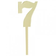 Топпер декоративный акриловый "Цифра малая "7"" Золотой 