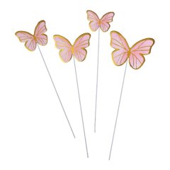 Набор топперов декоративных "Бабочки" розовый 10 шт 7414460