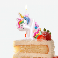 Свеча декоративная Цифра "4" Единорог 9485668