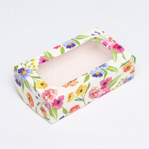 Коробка для сладостей с окном "Летний сад" 25х15х7 см 9924123