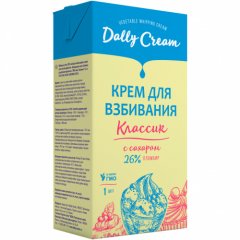 Сливки растительный Dally Cream Классик 26% "Пломбир" 1 л 
