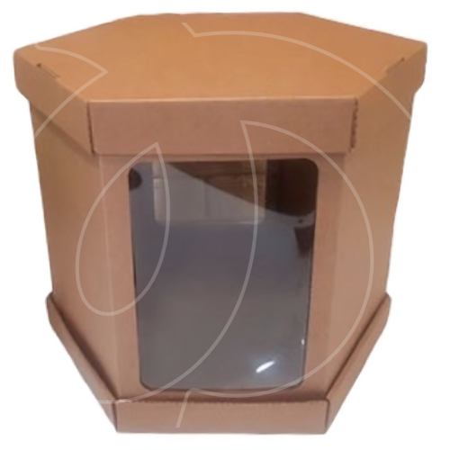 Коробка для торта с окном крафт 26х26х26 см 