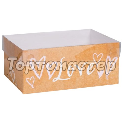 Коробка на 6 капкейков с окном "Любовь" 16х23х10 см 2711832